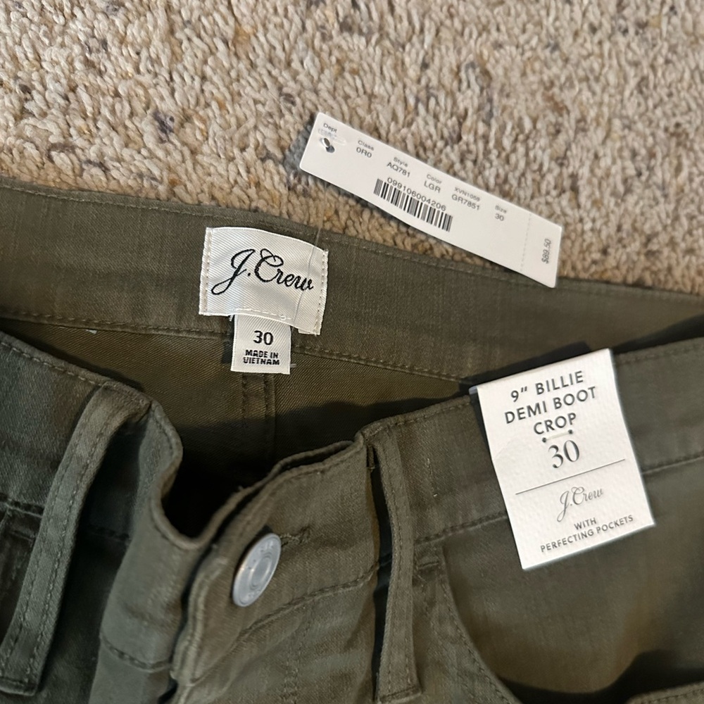 NWT - JCREW - 9” Billie Demi boot crop.  Size 10/30